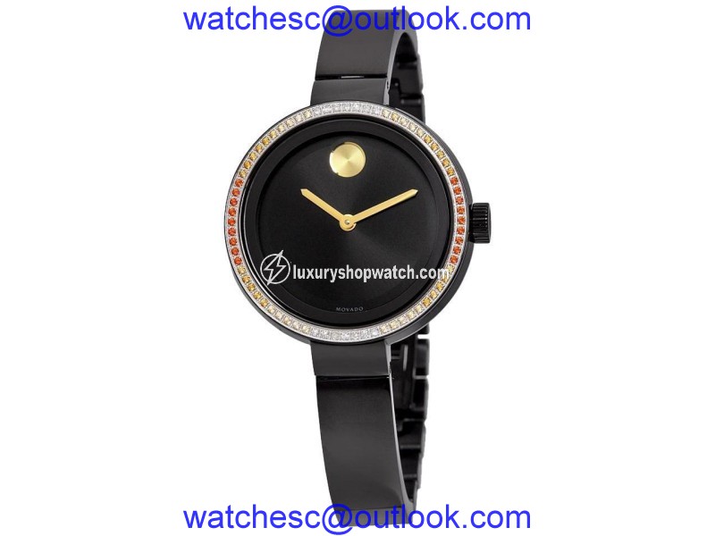 Movado 3600283 'Bold' Diamond Black Dial Stainless Steel Womens Watch Movado