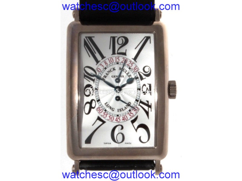 Franck Muller Long Island 18K White Gold Watch Jumping Second Hand Unisex Watch Franck Muller