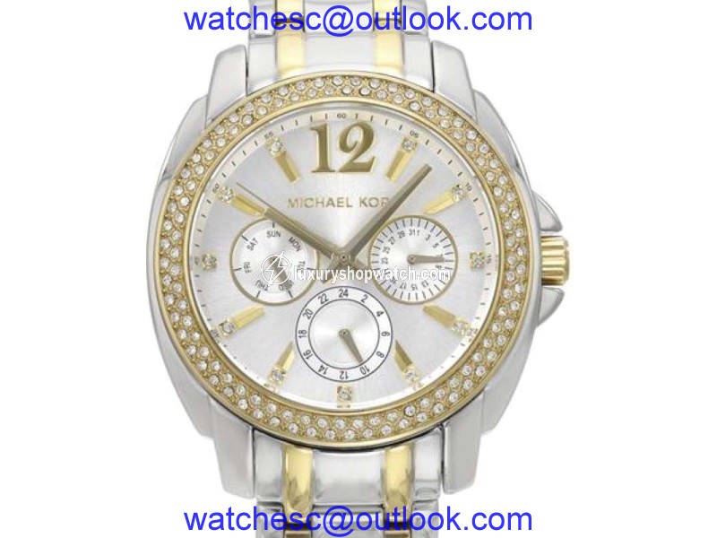 Michael Kors MK5693 Cameron Two Tone Stainless Steel Chronograph 38mm Womens Watch Michael Kors