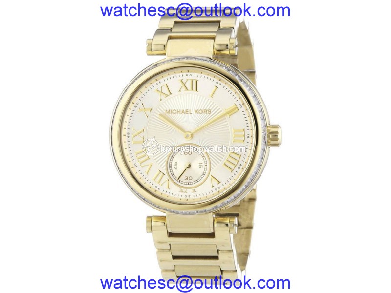 Michael Kors MK5867 Skylar Champagne Dial Gold-tone Stainless Steel 41mm Womens Watch Michael Kors