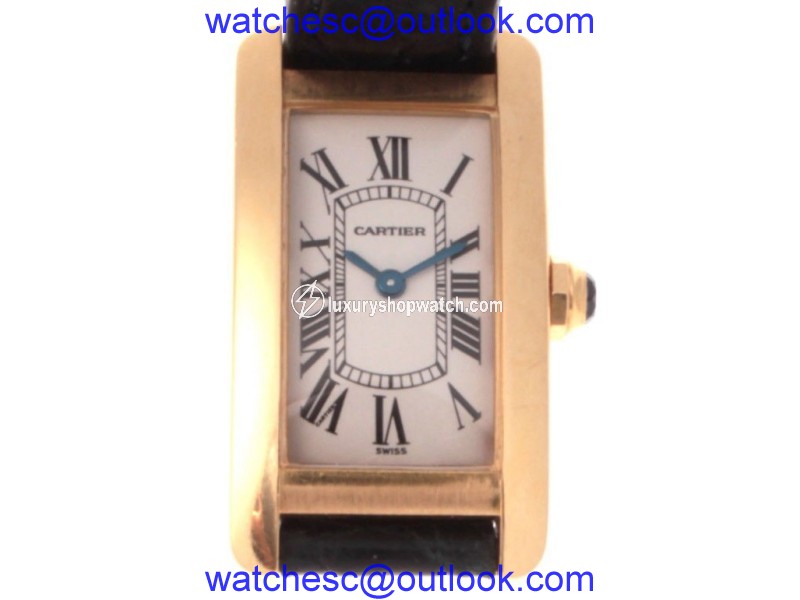 Cartier Tank Americaine 1710 18K Yellow Gold 19mm Womens Watch Cartier