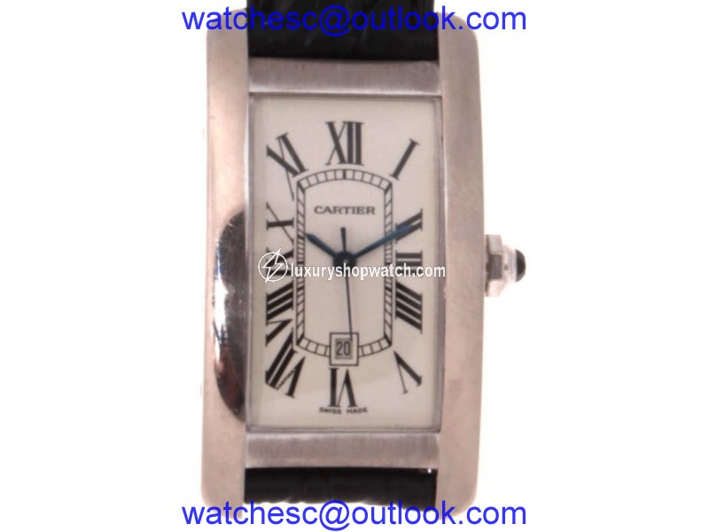 Cartier American Tank 2423 18k White Gold 22mm x 41mm Watch Cartier