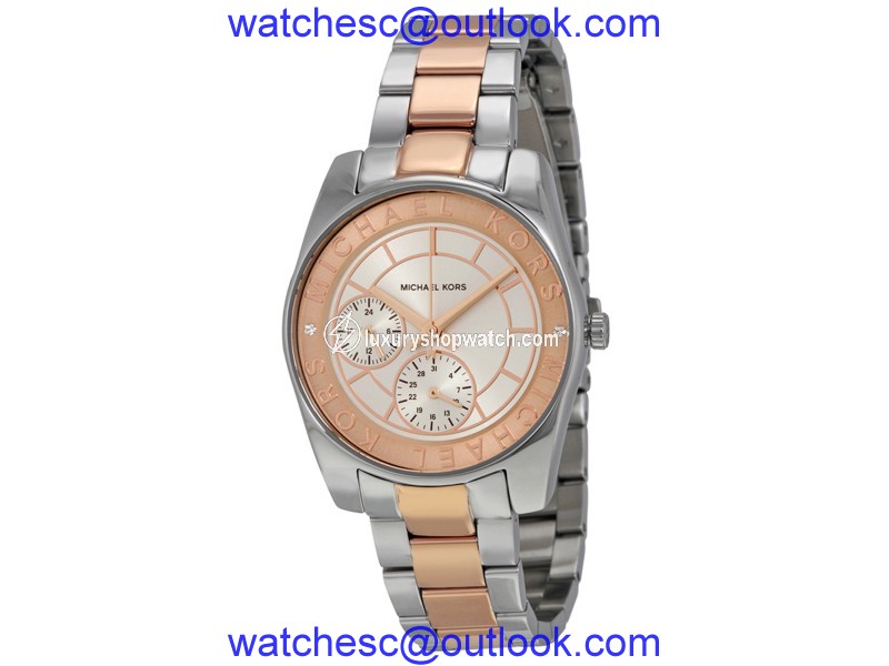 Michael Kors MK6196 Ryland Silver Dial Two Tone Stainless Steel 33mm Womens Watch Michael Kors