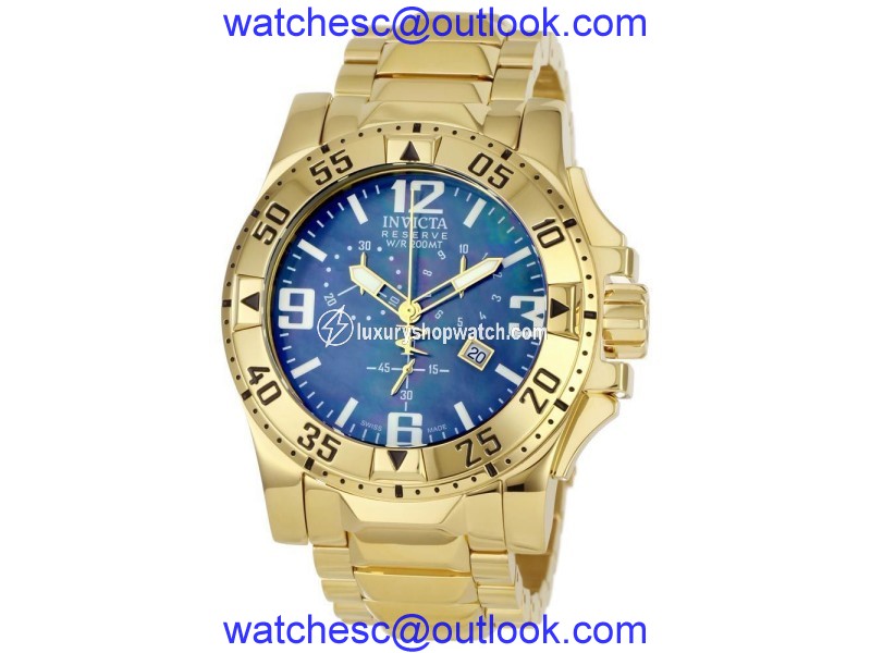 Invicta 6256 18K Gold-Plated Stainless Steel Reserve Collection Chronograph 50mm Mens Watch Invicta