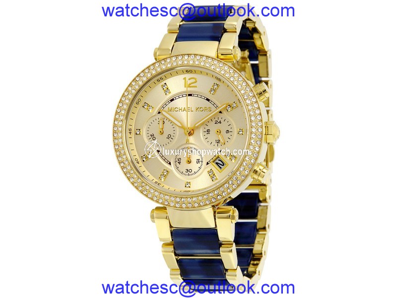 Michael Kors MK6238 Parker Champagne Dial Gold Plated Stainless Steel 39mm Womens Watch Michael Kors
