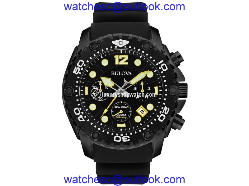 Bulova 98B243 Black IP Stainless Steel 48mm Mens Watch Bulova