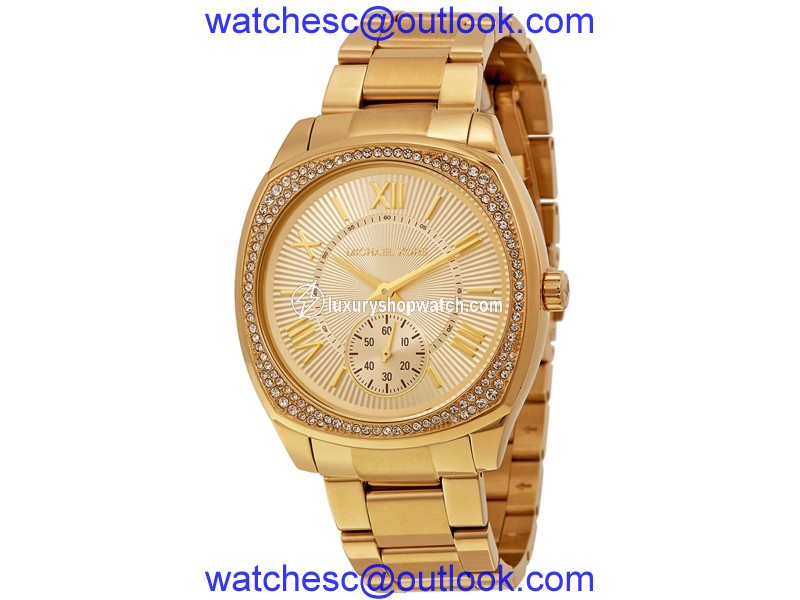 Michael Kors MK6134 Gold Dial Gold Plated Stainless Steel 40mm Womens Watch Michael Kors