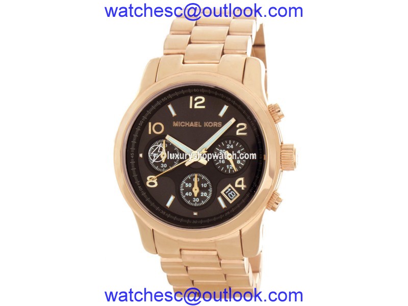 Michael Kors MK5940 Dark Grey Dial Rose Gold Tone Steel Bracelet 40mm Womens Watch Michael Kors