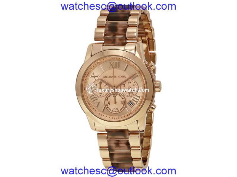 Michael Kors MK6155 Rose Gold Stainless Steel Rose Gold Dial Chronograph 38mm Women's Watch Michael Kors