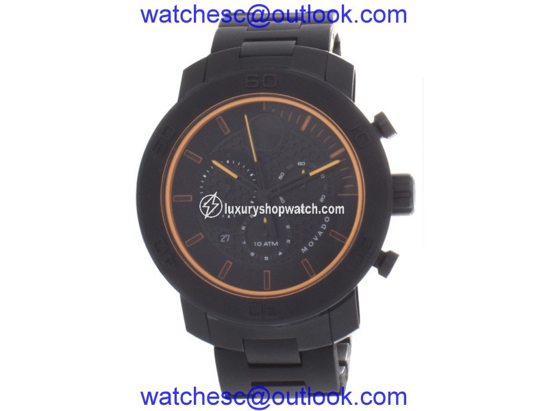 Movado Bold 3600190 Black Tone Stainless Steel / Titanium 46mm Mens Watch Movado