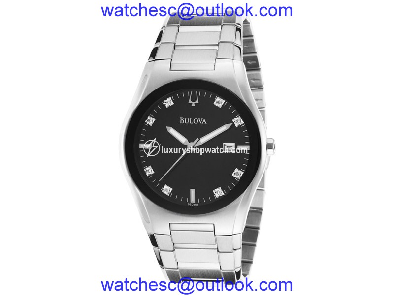 Bulova 96D104 Stainless Steel Black Dial Quartz 40mm Men's Watch Bulova