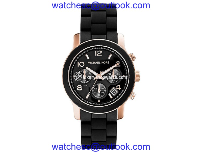 Michael Kors Runway MK6128 Silicone / Gold Tone Stainless Steel Quartz 42mm Womens Watch Michael Kors
