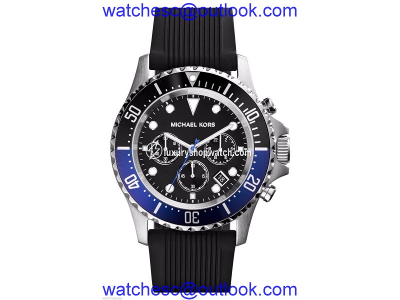 Michael Kors Everest MK8365 Stainless Steel / Rubber Quartz 39mm Mens Watch Michael Kors
