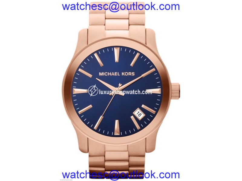 Michael Kors Runway MK7065 Rose Gold-Tone Stainless Steel Quartz 45mm Mens Watch Michael Kors