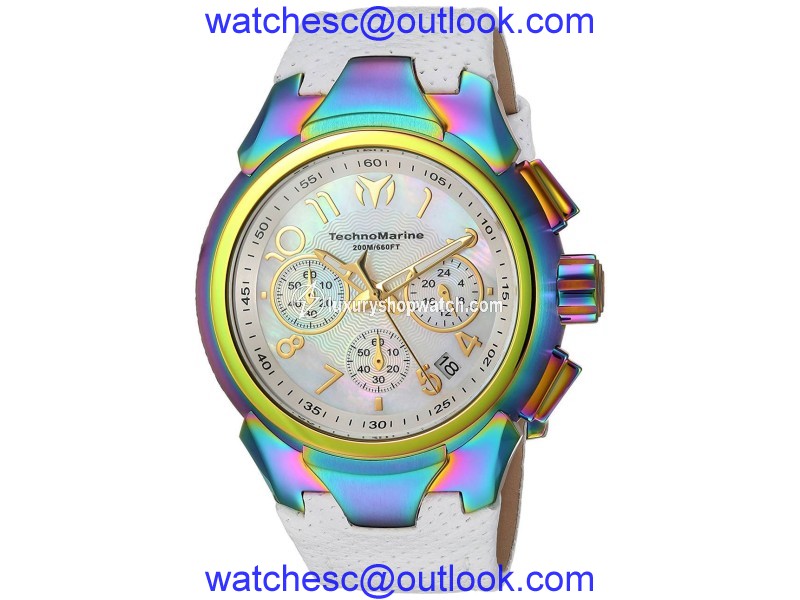 Technomarine Sea TM-715038 Stainless Steel & Leather Strap Quartz 42mm Womens Watch TechnoMarine