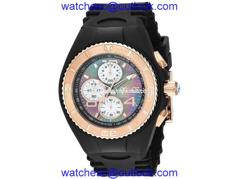 Technomarine Cruise TM-115350 Black Stainless Steel & Silicone Strap Quartz 42mm Mens Watch TechnoMarine