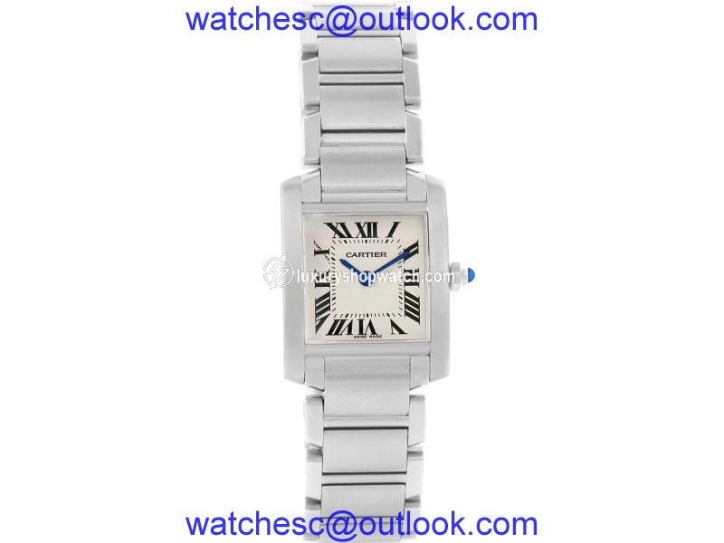 Cartier Tank Francaise W51008Q3 Stainless Steel & Silver Dial 20mm Womens Watch Cartier
