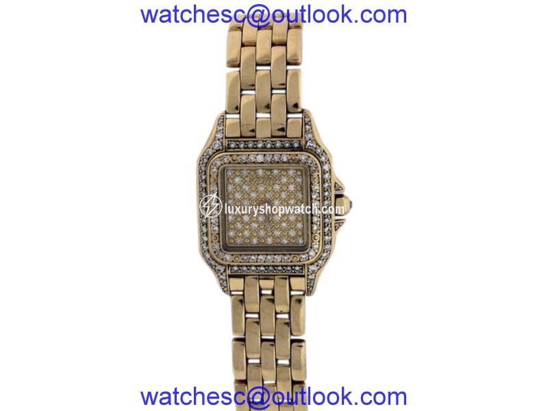 Cartier Panther 18K Yellow Gold & Diamond Womens Watch Cartier