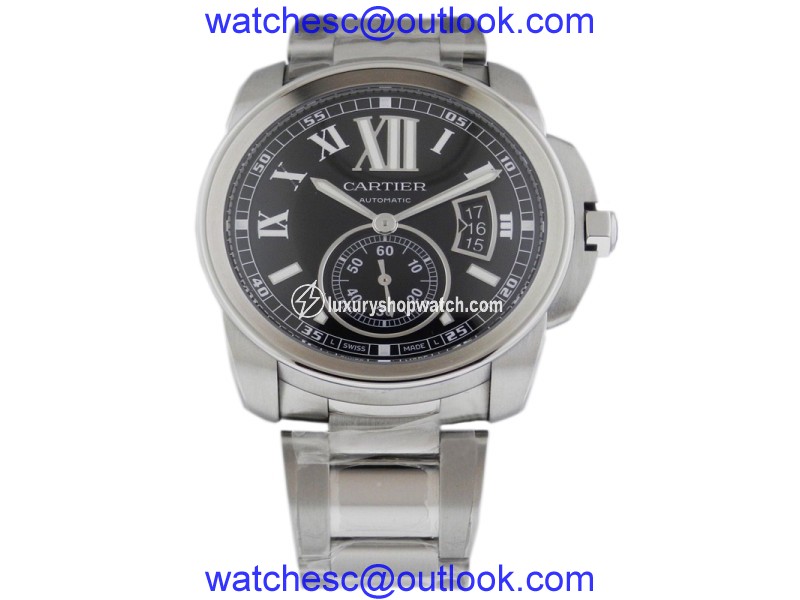 Cartier Calibre de W7100016 Automatic Stainless Steel Black Dial Watch Cartier