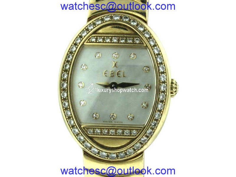 Ebel Satya 18K Yellow Gold MOP & Diamond 23mm x 29mm Watch Ebel
