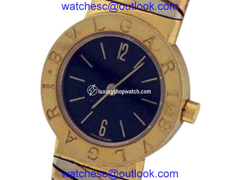 Bulgari Classic Torsion Bangle 18K Yellow, White and Pink Gold 23mm Watch Bulgari