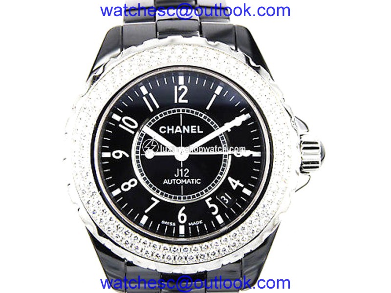 Chanel J12 H0950 Black Ceramic Diamond Automatic 38mm Watch Chanel