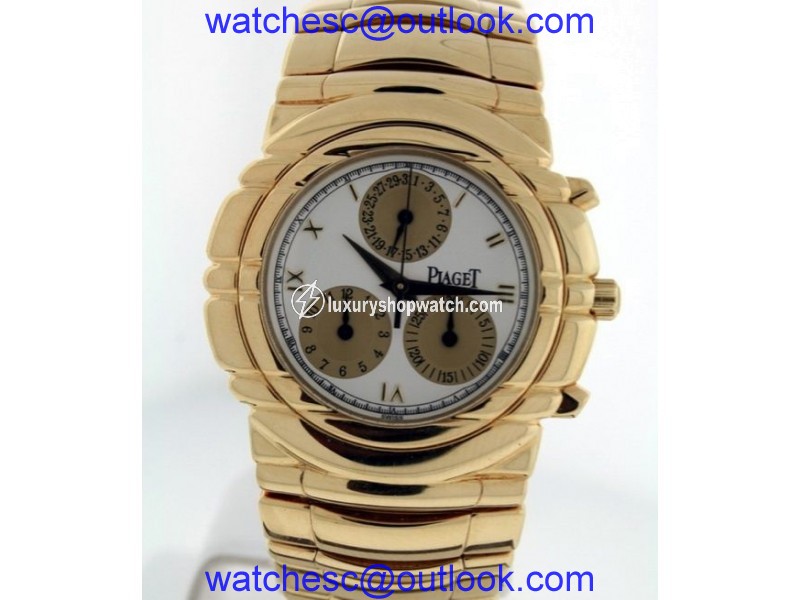 Piaget Tanagra Chronograph 18K Yellow Gold Men's 34mm Watch Piaget