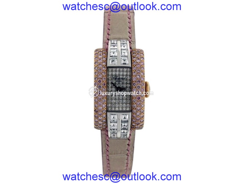 Chopard 41/6616-29/8 18K Yellow Gold & Crocodile Leather 30mm Womens Watch Chopard
