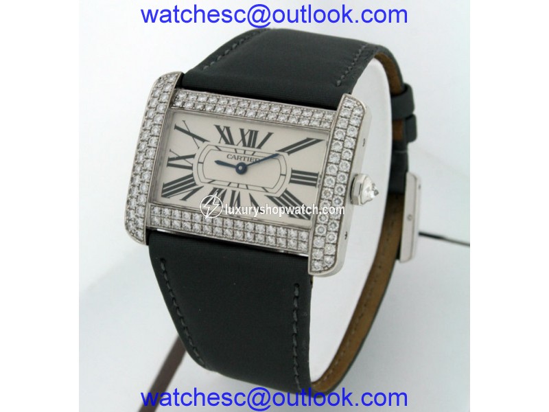 Cartier Divan XL Diamond Automatic 18K White Gold Men's Watch 38mm Cartier