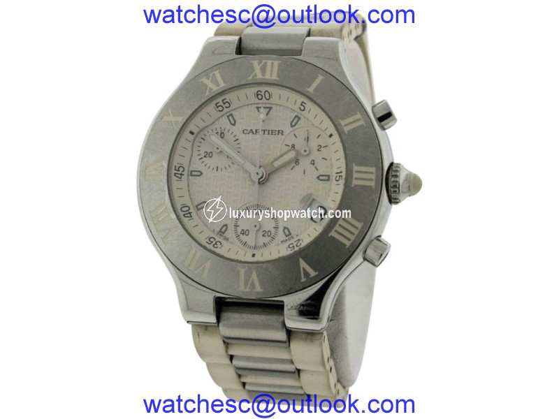 Cartier Must 21 Stainless Steel & Rubber 38mm Watch Cartier
