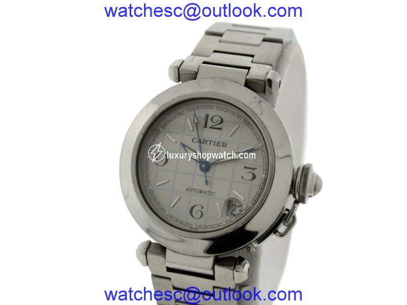 Cartier Pasha C Silver Checkered Dial Automatic With Date 36mm Unisex Watch Cartier