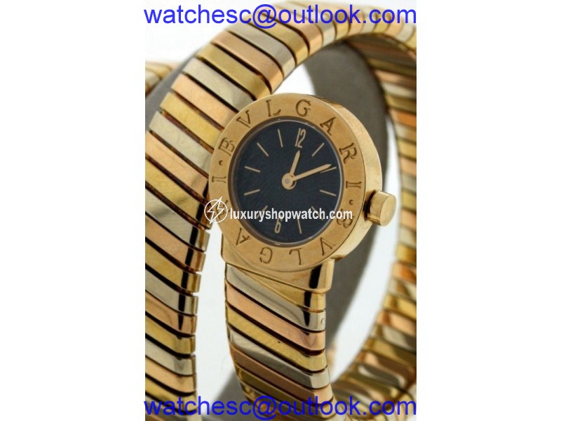 Bulgari Tubogas 18K Yellow, White and Rose Gold Womens Watch Bulgari