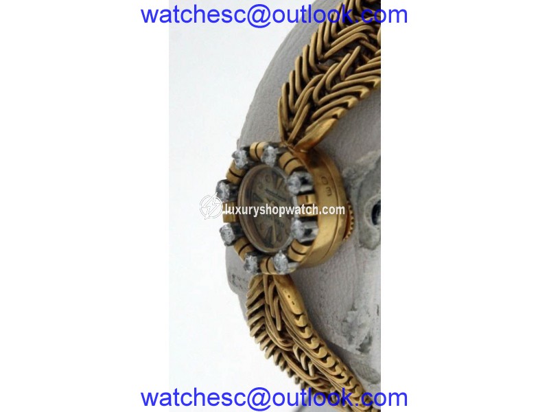 Jaeger LeCoultre 18K Yellow Gold and Diamond Vintage Womens 14mm Watch Jaeger LeCoultre