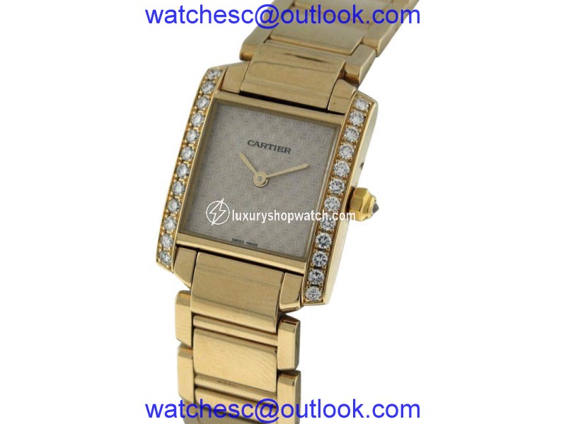 Cartier Tank Francaise Silver Dial 18K Yellow Gold Womens Watch Cartier