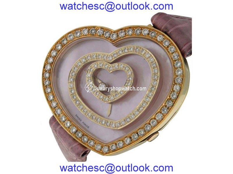 Chopard Happy Spirit Mother of Pearl Diamond 18K Yellow Gold 43mm Watch Chopard