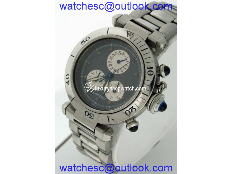Cartier Pasha C Chronograph Stainless Steel Grey Dial 35mm Unisex Watch Cartier