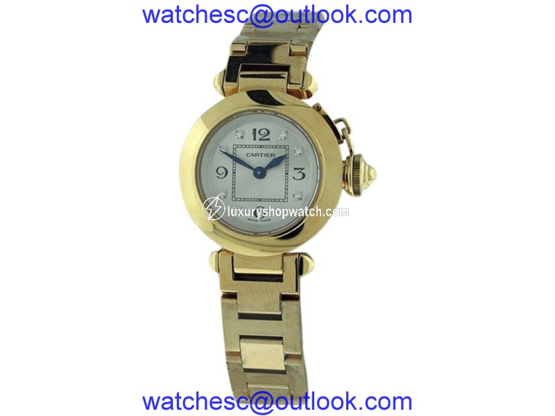 Cartier Miss Pasha WJ124015 Diamond Dial 18K Yellow Gold 27mm Watch Cartier