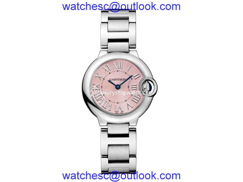 Cartier Ballon Bleu 28mm w6920038 Stainless Steel Quartz Pink Dial Watch Cartier