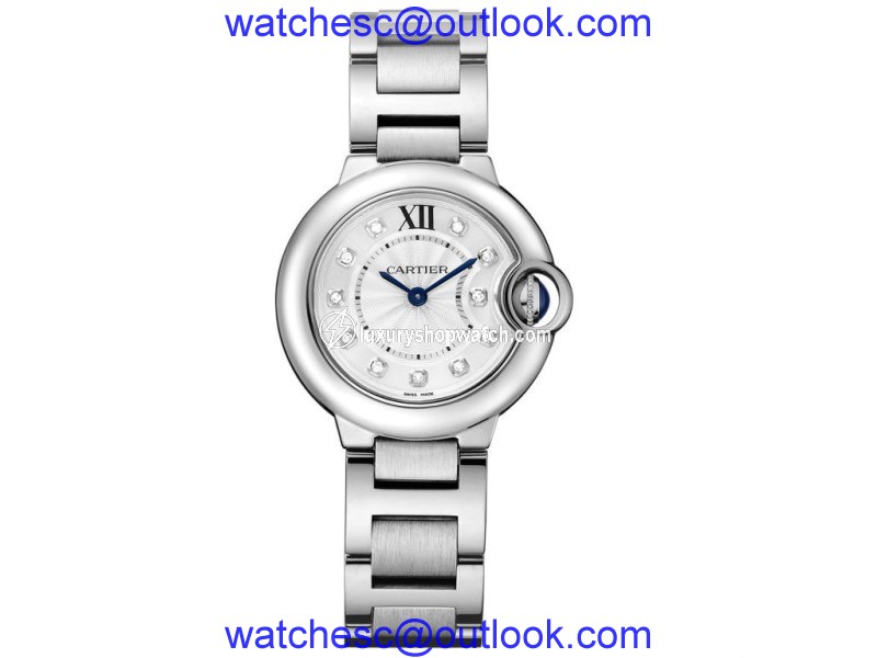 Cartier Ballon Bleu 28mm we902073 Stainless Steel Quartz Diamond Watch Cartier