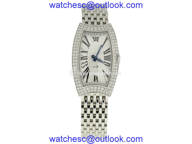 Bedat & Co. No.3 Stainless Steel Diamond Bezel 25mm x 27mm Womens Watch Bedat & Co