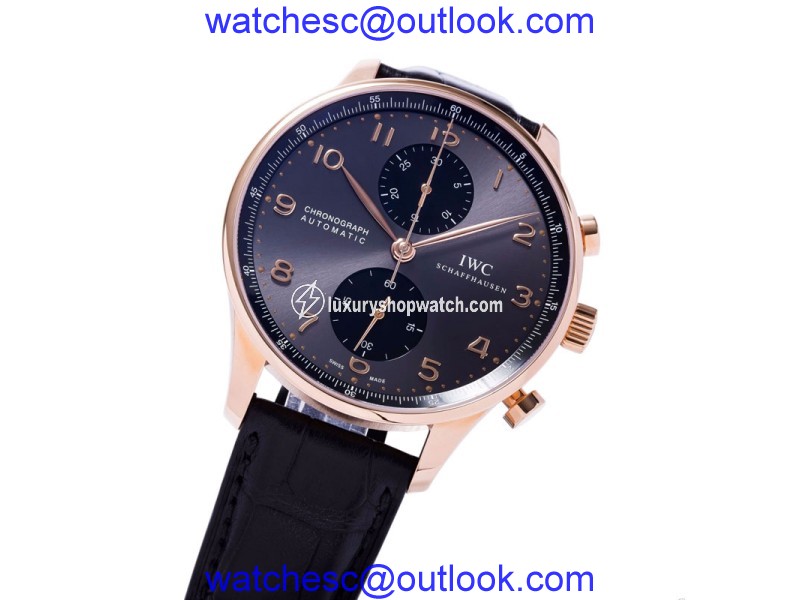 IWC IW371482 Portuguese Automatic Chronograph Rose Gold Grey Dial Watch IWC