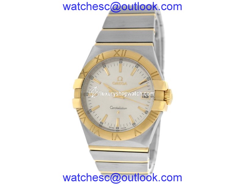 Omega Constellation 35mm 18K Gold 123.20.35.60.02.002 Full Bar Quartz Watch Omega