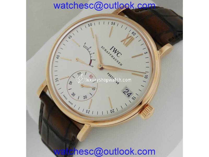 IWC Portofino IW510107 Hand Wound Eight Days 45mm Rose Gold Mens Watch IWC