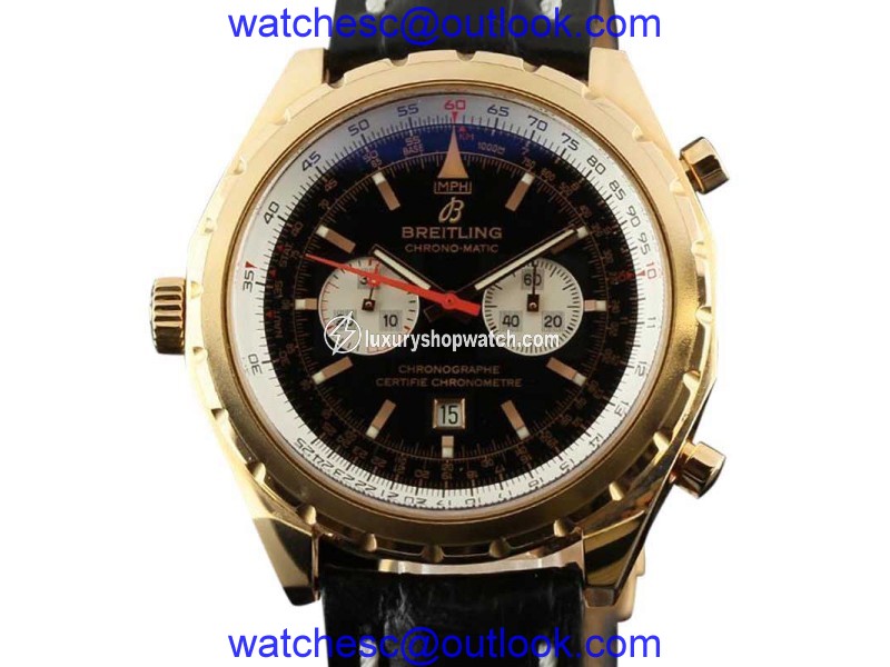 Breitling Chrono-Matic H41360 Limited Edition Rose Gold Black Watch Breitling