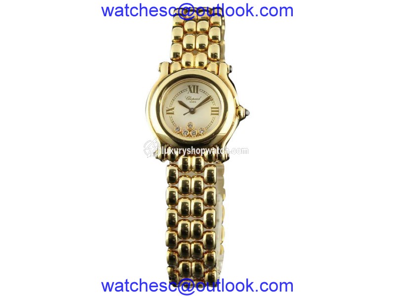 Chopard Happy Sport 5 Floating Diamond 27/6150 Yellow Gold Womens Watch Chopard