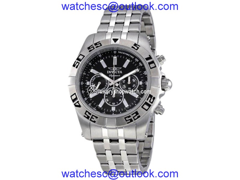 Invicta 7301 Signature Black Dial Stainless Chronograph Men's Watch Invicta