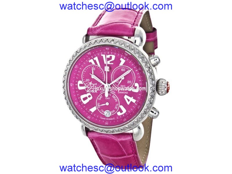 Michele CSX MW03M01A1926 Chronograph Pink Leather Watch Michele