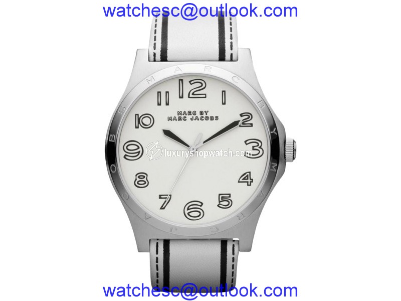 Marc by Marc Jacobs MBM1230 Leather White Dial Quartz Womens Watch Marc By Marc Jacobs
