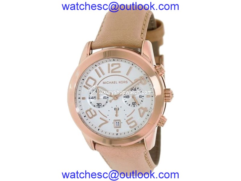 Michael Kors MK2283 Mercer Chronograph White Dial Rose Gold-Tone Steel Womens Watch Michael Kors