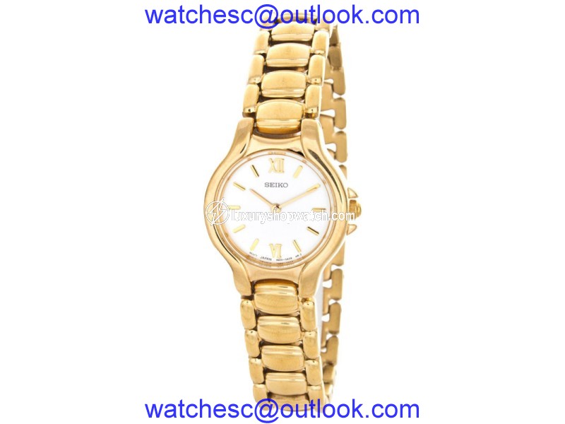Seiko SXJW72 Gold Tone Stainless Steel Bracelet Watch Seiko